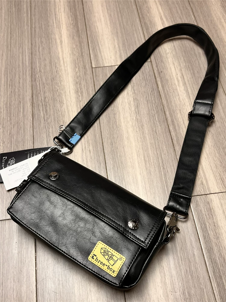 Túi đeo chéo nam nữ da mềm thời trang ba ngăn, phong cách thường ngày, phổ biến, đựng điện thoại