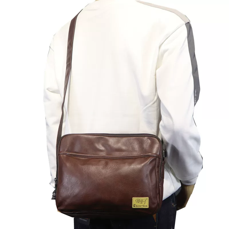 Túi đeo chéo thời trang Hàn Quốc threebox dành cho nam và nữ, túi đeo chéo ngang đơn giản, túi đeo vai phong cách Nhật Bản hợp thời trang dành cho nam