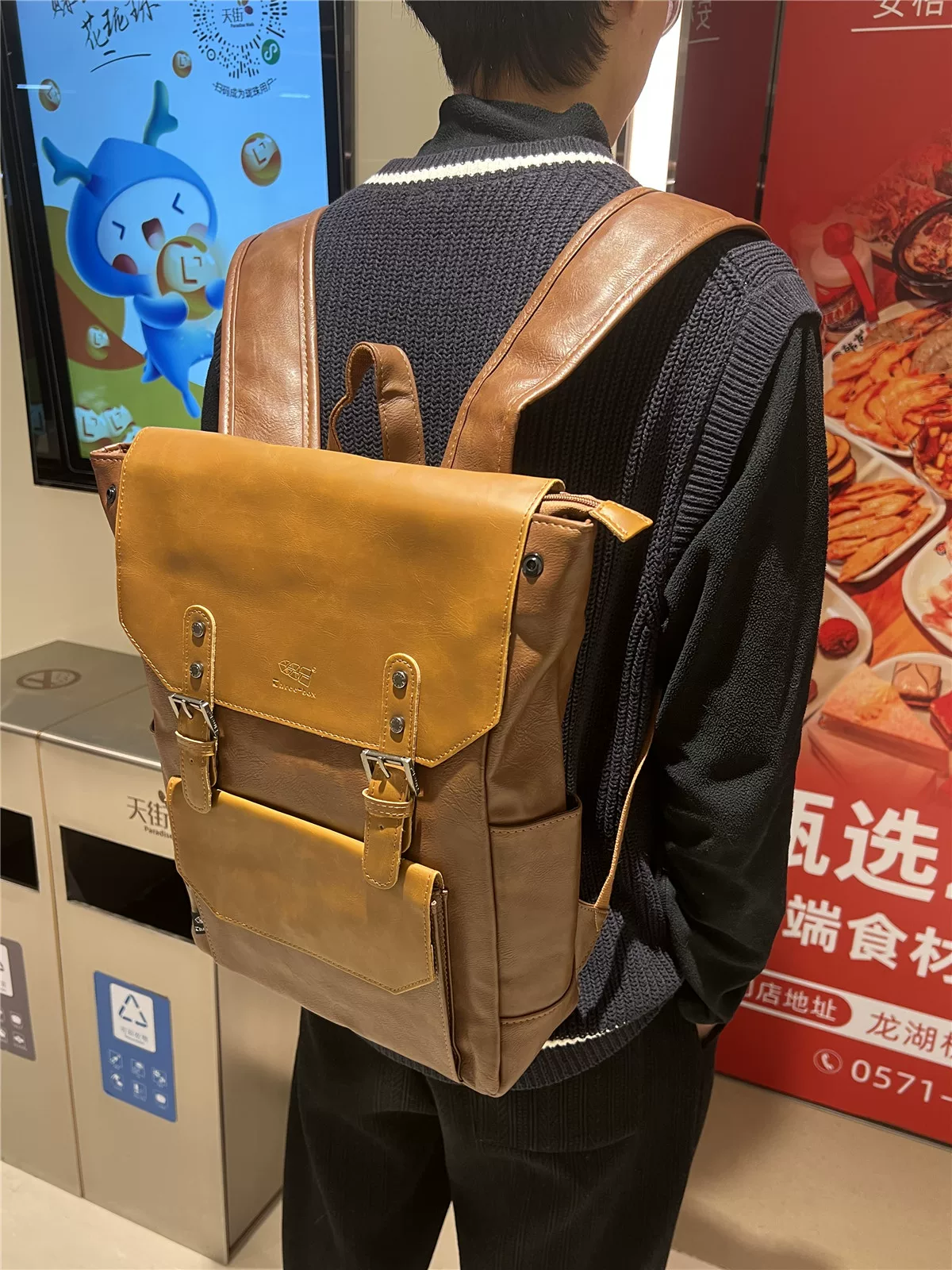 Ba hộp ba lô phong cách retro Mỹ, ba lô du lịch sức chứa lớn, túi đựng máy tính thời trang và hợp xu hướng, túi học sinh hợp thời trang