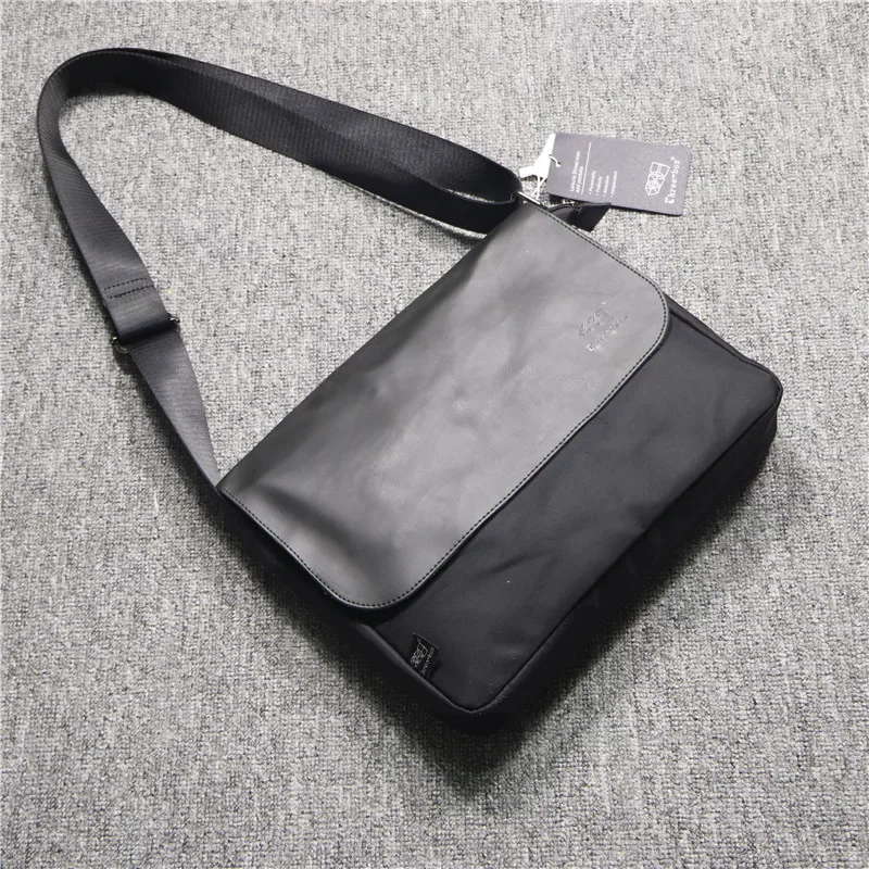 Túi đeo vai vải oxford nam thời trang threebox phong cách Nhật Bản giản dị, balo đeo chéo da ngựa điên cá tính, túi vải bố cá nhân hóa