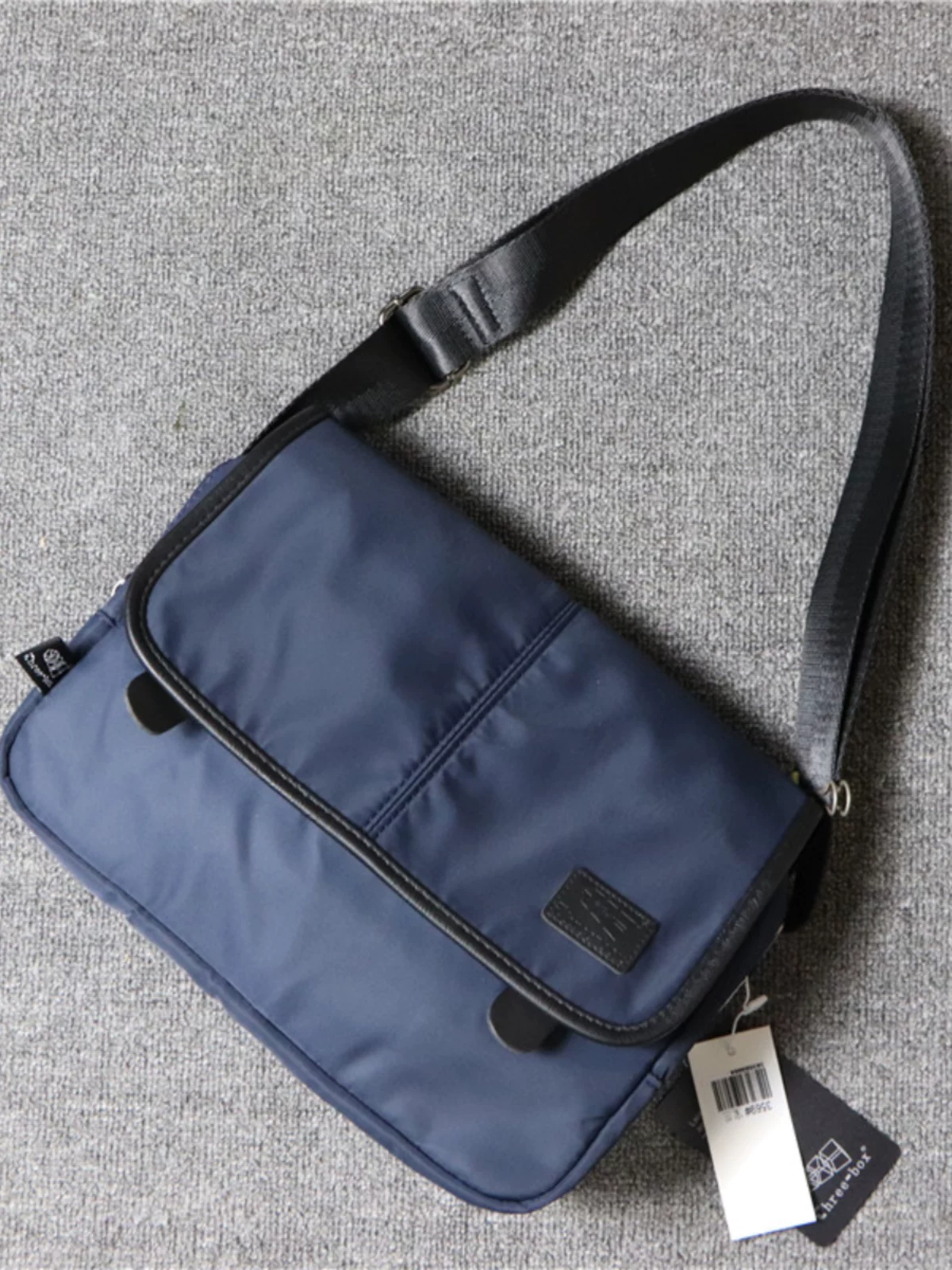 Túi đeo vai nam ba ngăn kiểu Nhật Bản cổ điển bằng vải canvas, chất liệu nylon, kiểu đeo chéo, balo, túi đeo vai học sinh