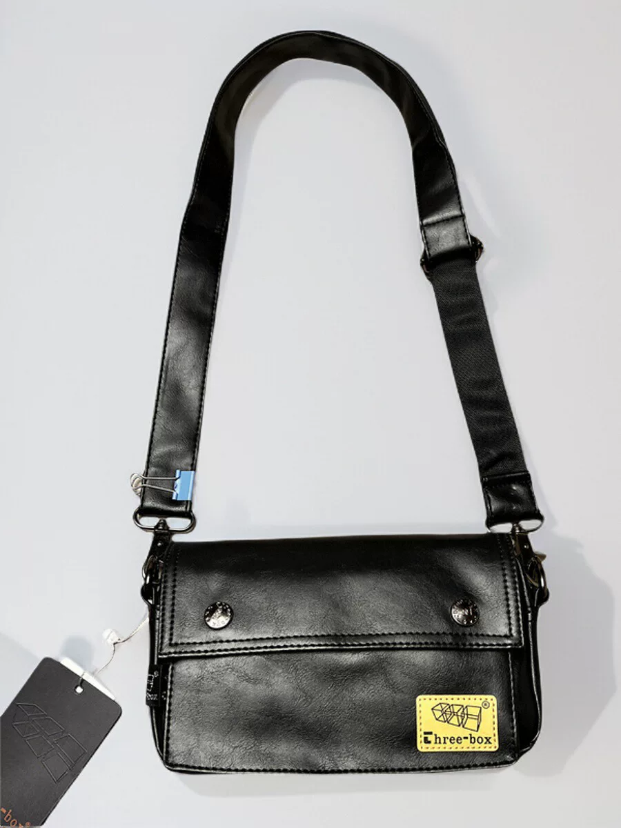 Túi đeo chéo nam nữ da mềm thời trang ba ngăn, phong cách thường ngày, phổ biến, đựng điện thoại