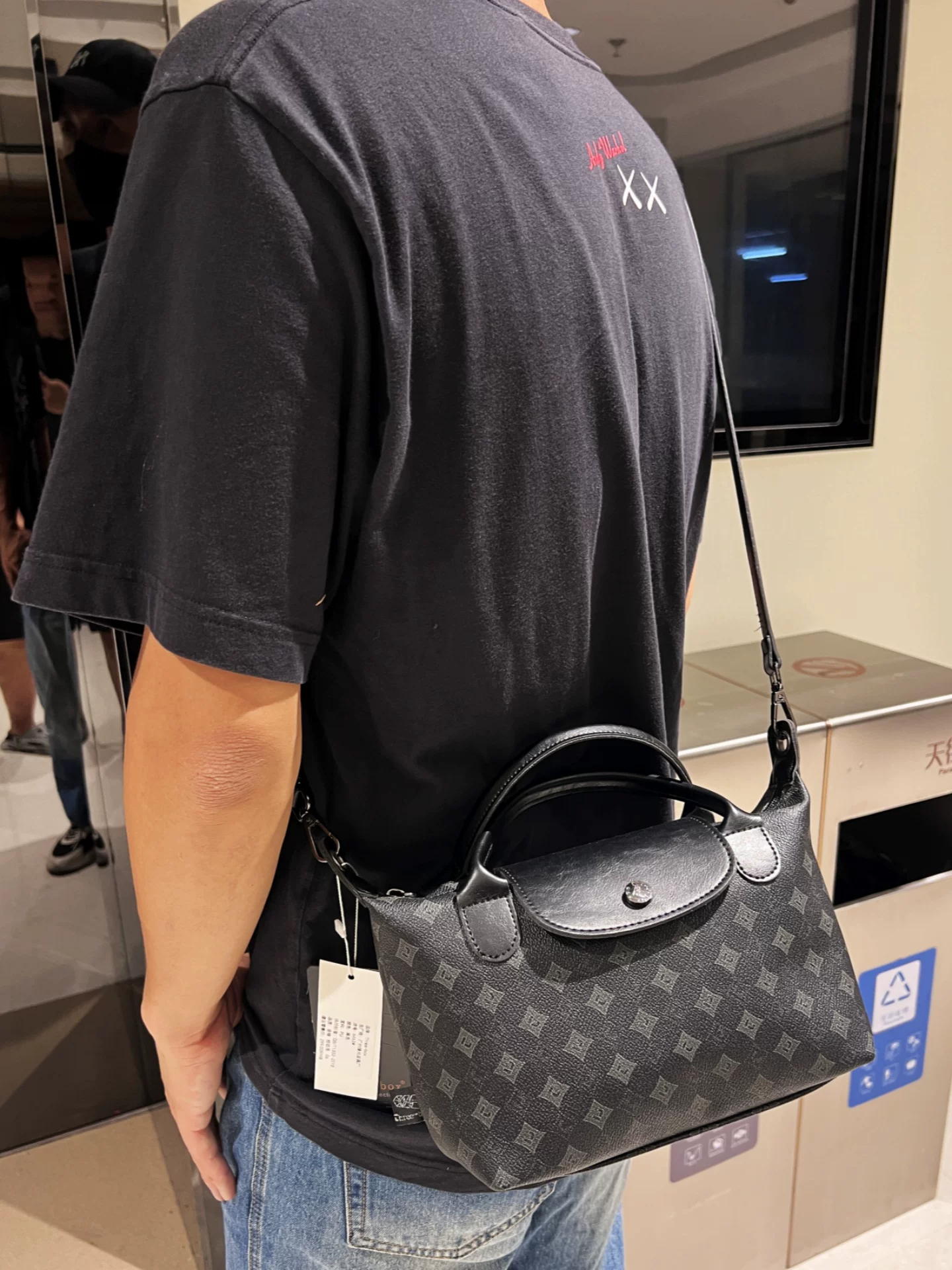 Túi đeo vai đa năng phong cách Nhật Bản và Hàn Quốc ba ngăn, túi đeo chéo có khóa dành cho nam và nữ, túi nhỏ hợp thời trang