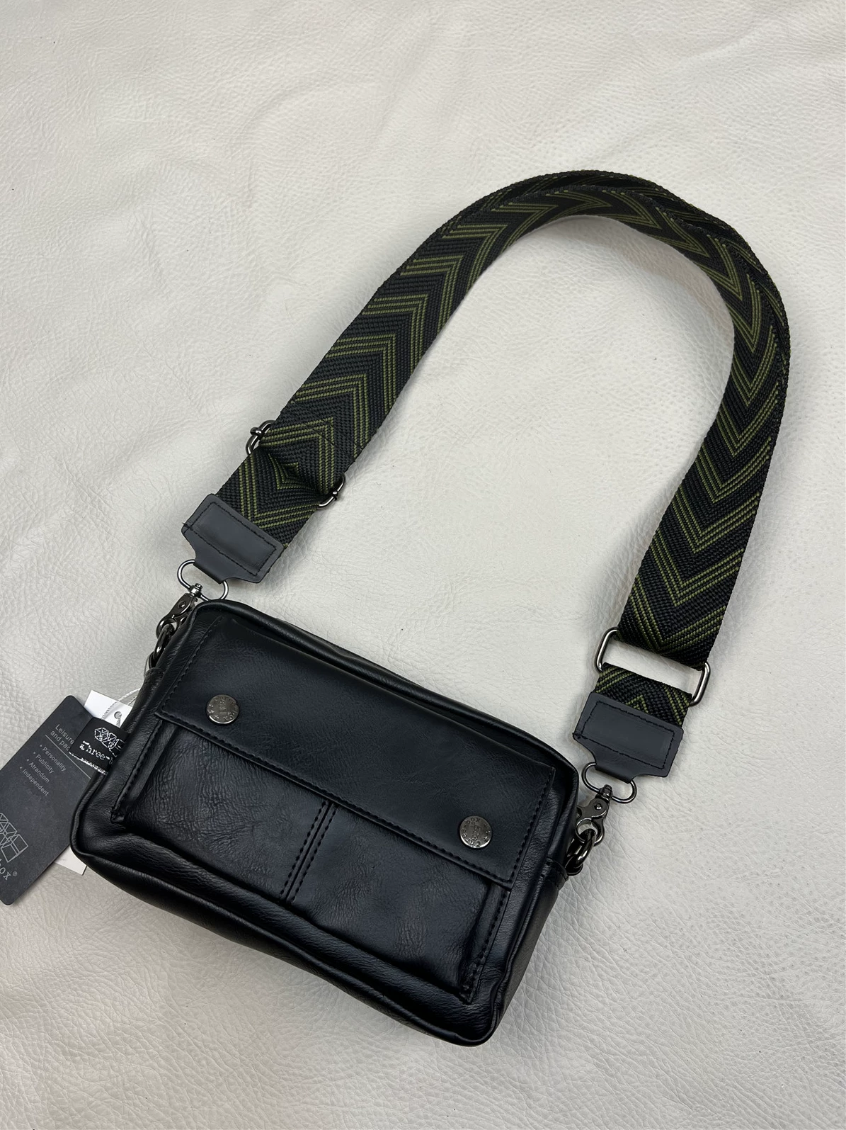 Túi đeo chéo nam sinh viên phong cách Hàn Quốc ba ngăn Túi đeo vai unisex phong cách hip-hop Nhật Bản và Hàn Quốc Túi đeo vai thông thường