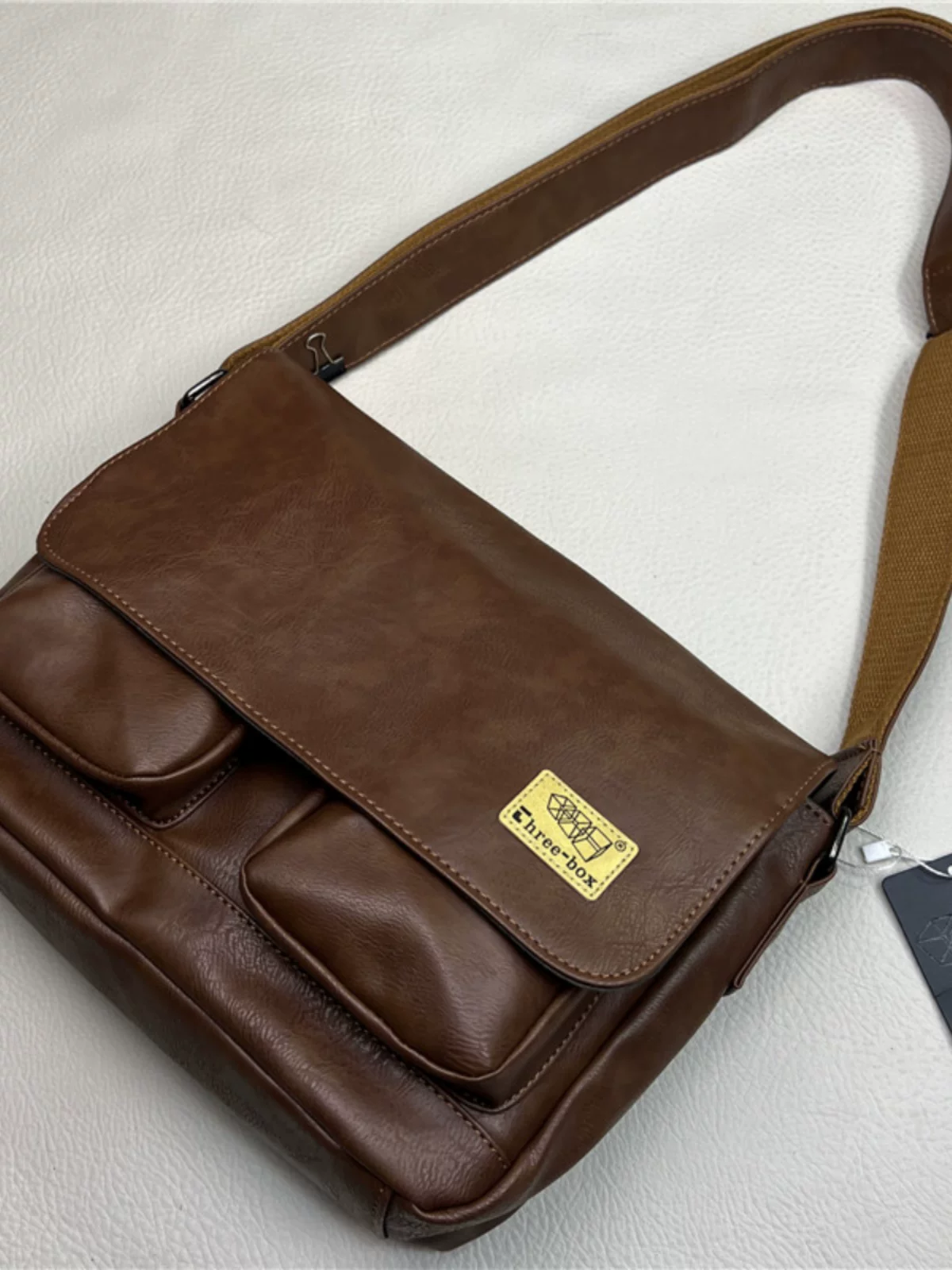 Túi đeo vai nam hợp thời trang của Nhật Bản và Hàn Quốc Threebox, túi đeo chéo thể thao thông thường, túi đeo chéo, túi đựng xe máy