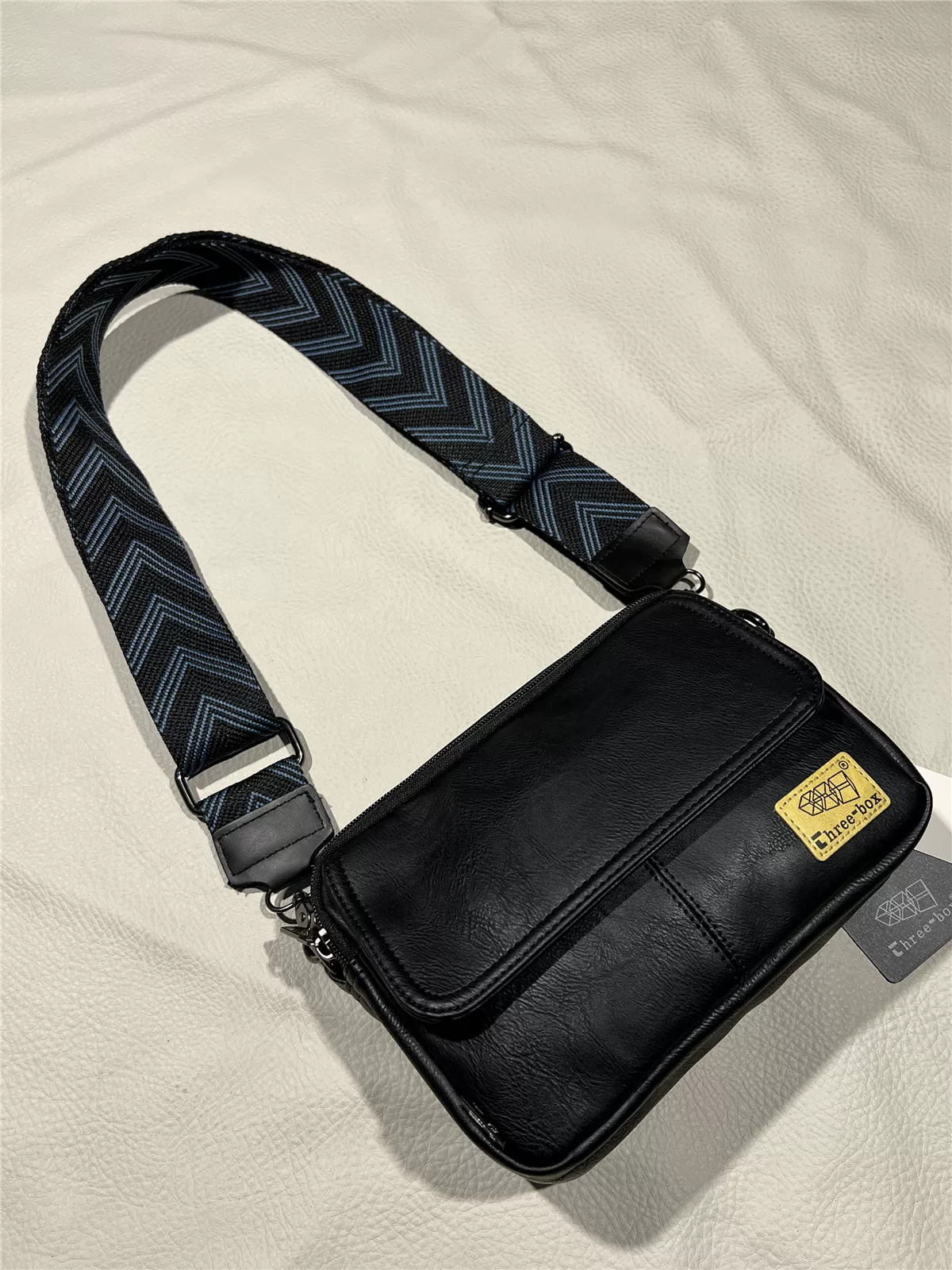 Túi đeo chéo ba ngăn thời trang giản dị kiểu Nhật dành cho giới trẻ nam nữ, túi đeo vai thể thao, balo đựng điện thoại di động phong cách ins