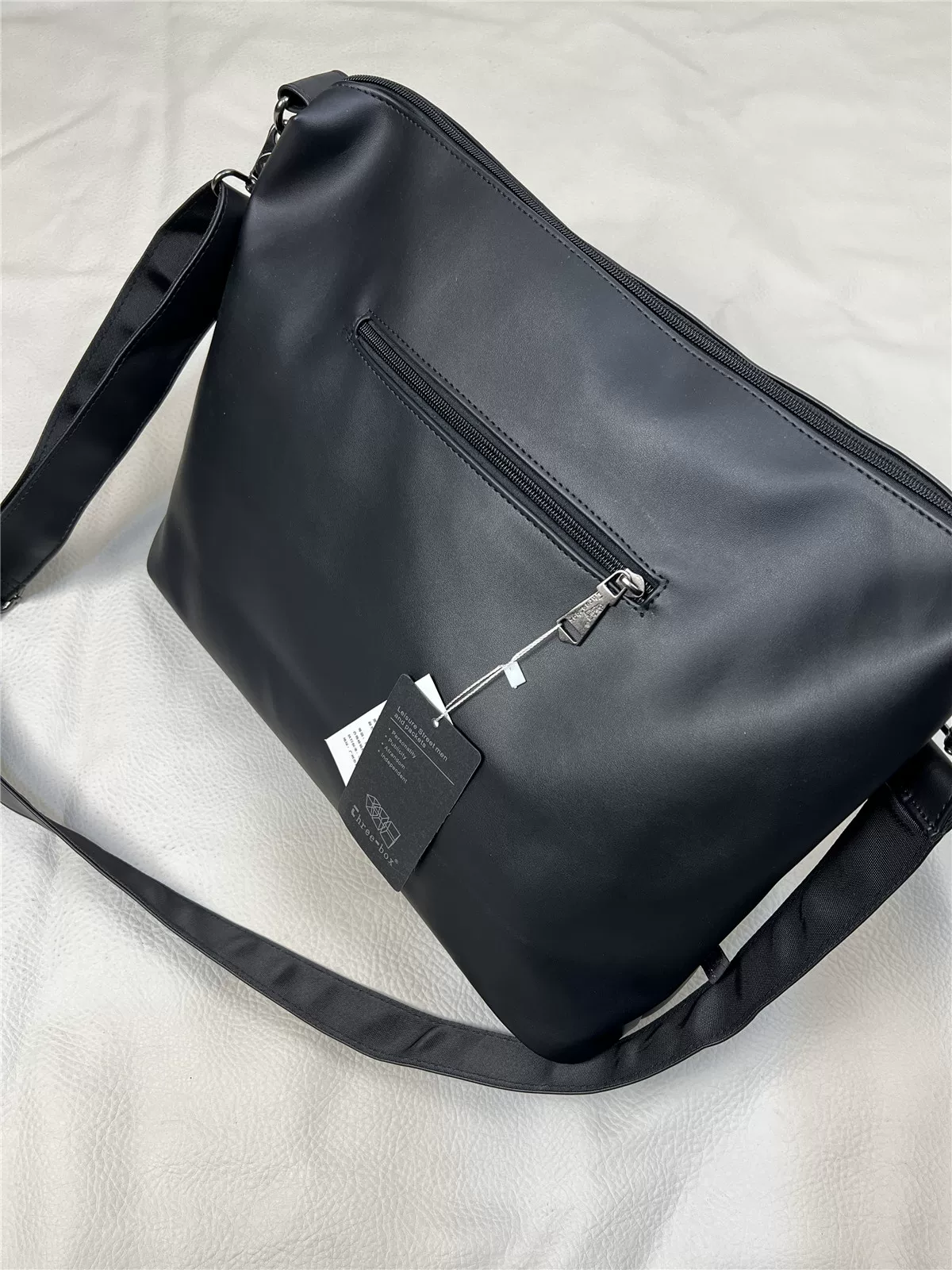 Túi đeo chéo ba ngăn thời trang, dung tích lớn, ba lô nam đi xe máy hợp thời trang, túi đeo vai đơn giản dành cho doanh nhân, túi lớn