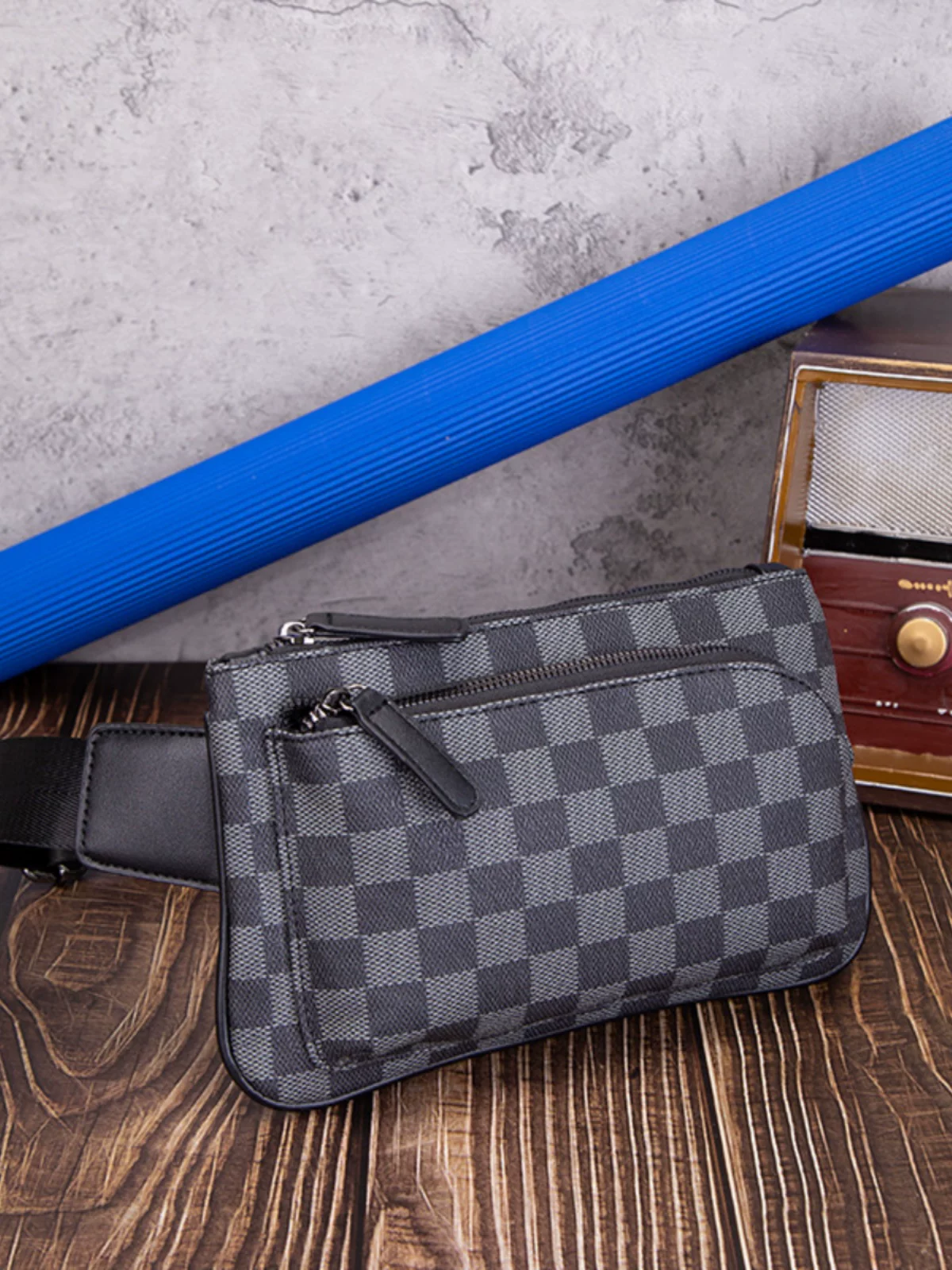 Túi đeo chéo đa năng thời trang 2023 dành cho nam và nữ, túi đeo thắt lưng nam hợp thời trang Hàn Quốc và Nhật Bản, túi đeo thắt lưng kẻ sọc thông thường, túi đeo ngực kiểu ins