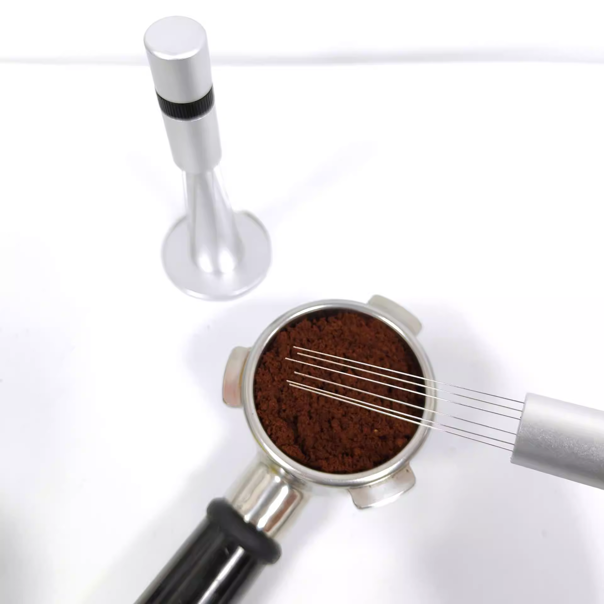 Kim phân phối bột cà phê xoay mới, kim khuấy cà phê espresso pha thủ công, kim phân phối bột có thể điều chỉnh