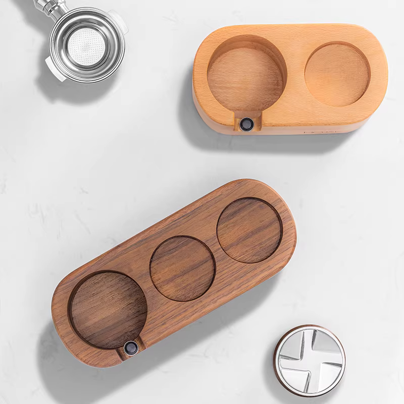 Giá đỡ tay cầm máy pha cà phê bằng gỗ óc chó MOJAE, dụng cụ phân phối bột, búa bột, giá đỡ ép, phụ kiện hỗ trợ