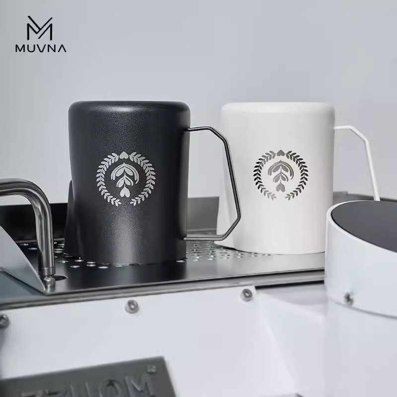 Bình pha cà phê Latte Art MUVNA có vòi nhọn, cốc tạo bọt sữa, bình sữa bằng thép không gỉ 450/600ml