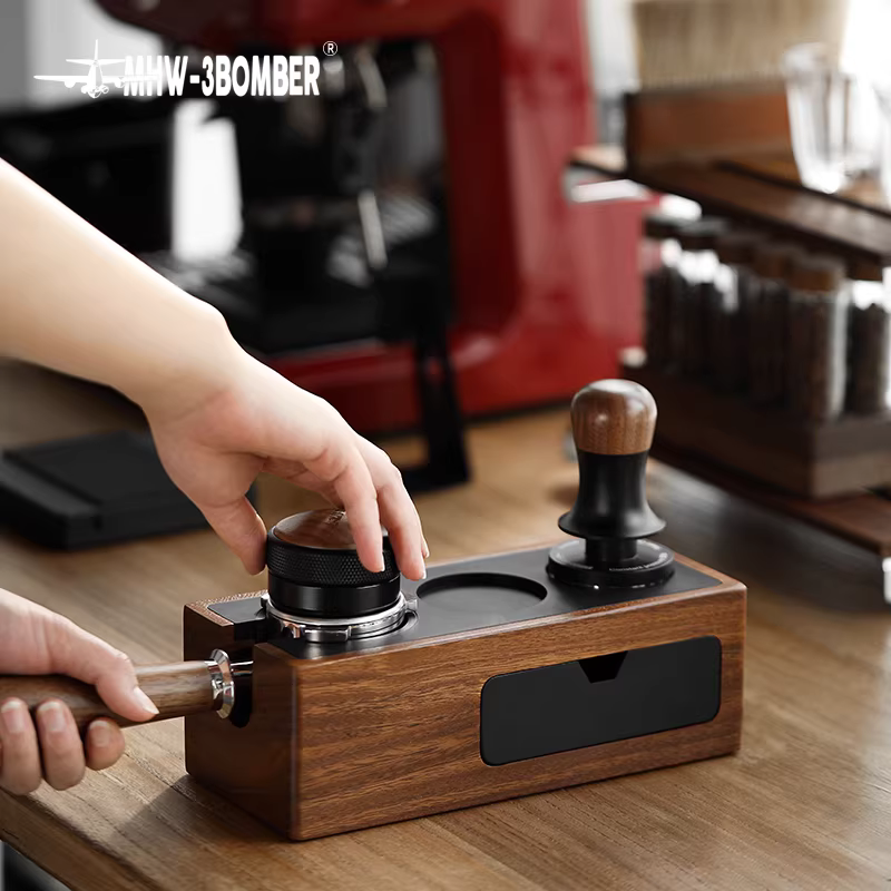 Giá đỡ máy pha cà phê bằng gỗ nguyên khối, giá đỡ tay cầm máy pha cà phê Espresso, giá đỡ phân phối cà phê, đế để đồ