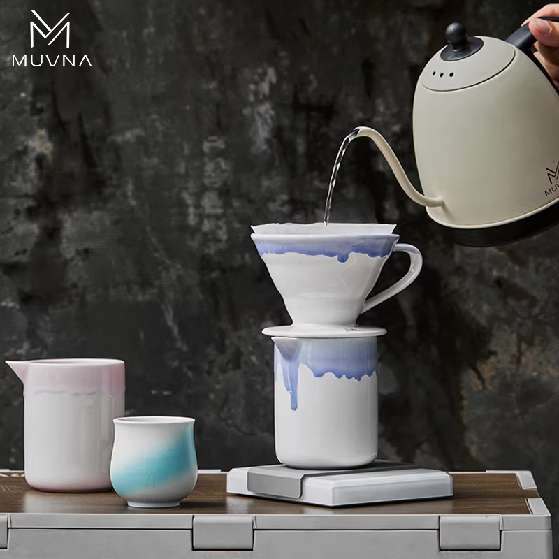 Bộ pha cà phê gốm MUVNA V60, cốc lọc, ấm chia cà phê, bộ pha cà phê Pour-over