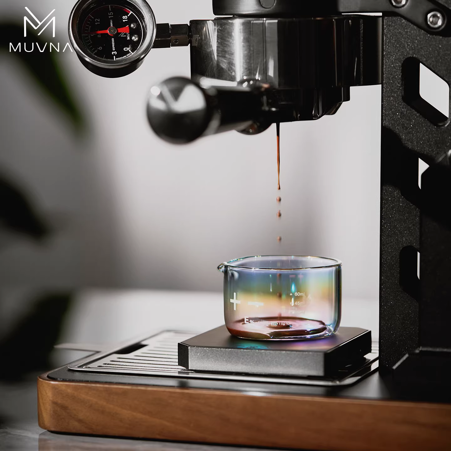 Ly thủy tinh nhiều màu MUVNA Star Rain, ly đo cà phê kiểu Ý, ly Espresso 100ml có vạch chia độ