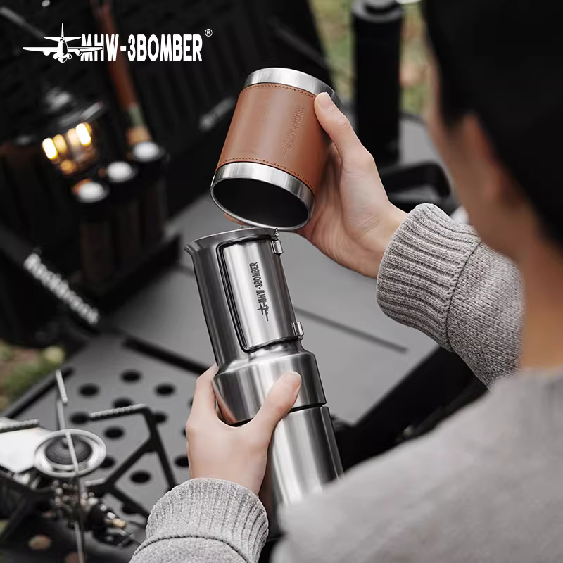 Máy pha cà phê MHW Bomber MET kiểu Ý Espresso Moka, máy pha cà phê gia đình kiểu Ý, máy pha cà phê ngoài trời, cắm trại, dã ngoại