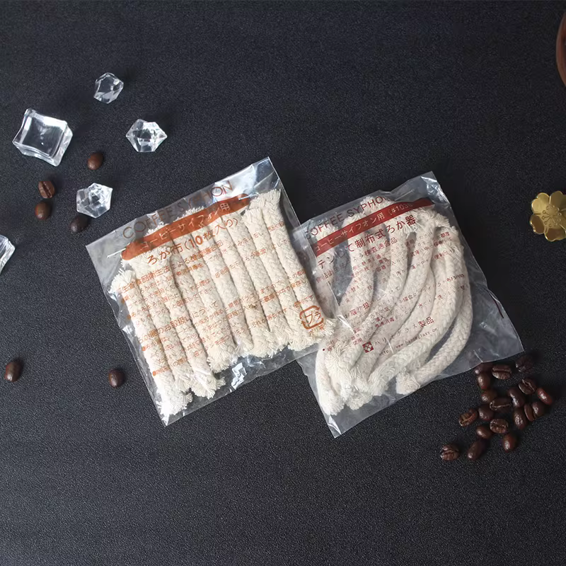 Máy pha cà phê siphon, ấm kiểu Bỉ, giá đỡ kiểu Ireland, bấc đèn cồn đa năng, bếp cồn, bấc hoàn toàn bằng cotton, 10 miếng