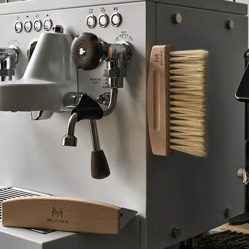 Chổi lau bụi từ tính bằng gỗ MUVNA, chổi vệ sinh quầy bar, chổi quét bã cà phê, chổi quét bột cà phê từ máy xay