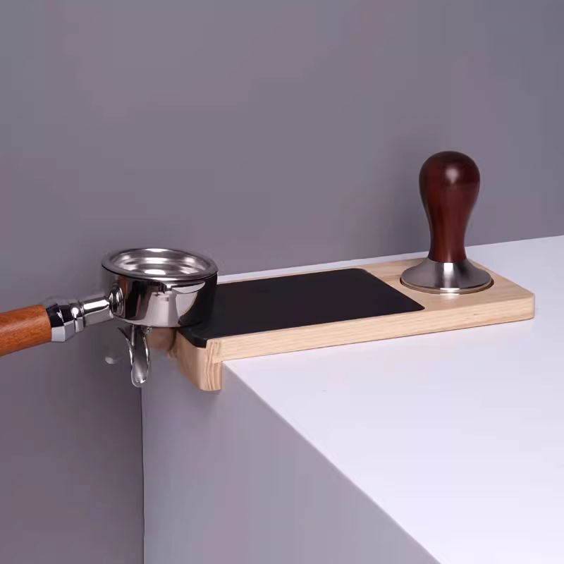 Tấm lót góc bằng gỗ chống trượt cho dụng cụ pha cà phê, đế cao su, thảm phân phối cà phê, tay cầm máy pha cà phê