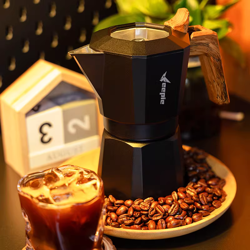 Máy pha cà phê moka pot hai van Blackhawk, ấm pha cà phê thủ công hai van, máy pha cà phê kiểu Ý chiết xuất espresso