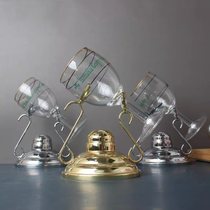 Giá đỡ cốc cà phê Ailen nhập khẩu, cốc nướng, cốc thủy tinh, rượu whisky, bộ giá đỡ cốc cà phê Ailen đặc biệt, dụng cụ