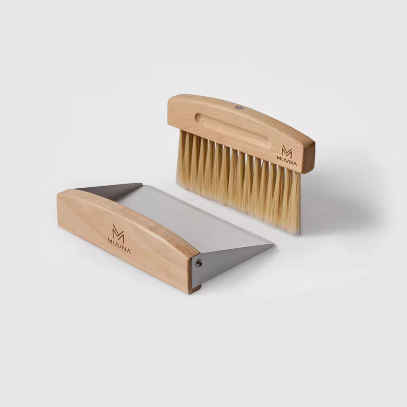 Chổi lau bụi từ tính bằng gỗ MUVNA, chổi vệ sinh quầy bar, chổi quét bã cà phê, chổi quét bột cà phê từ máy xay