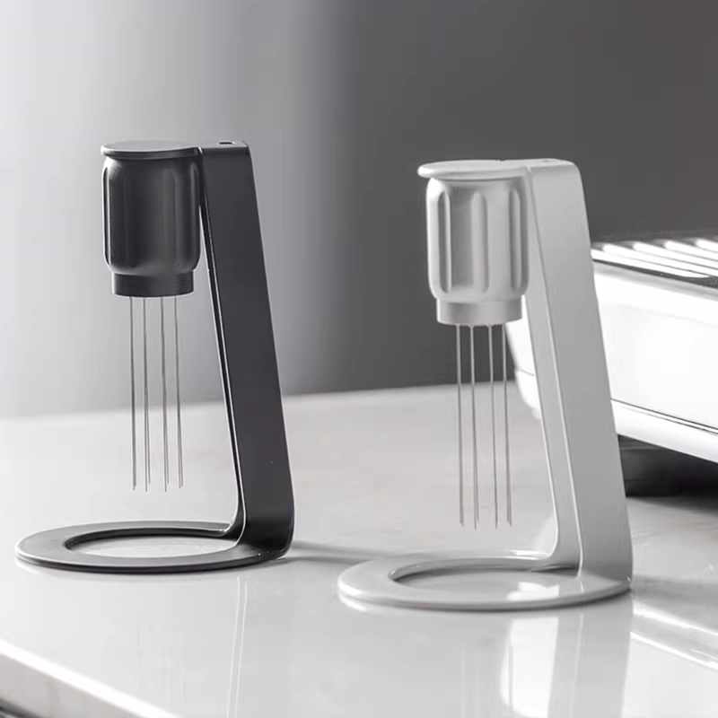 Kim phân phối cà phê từ tính bằng thép không gỉ, dụng cụ khuấy cà phê, dụng cụ phá cục cà phê với đế, kim phân phối dành cho espresso