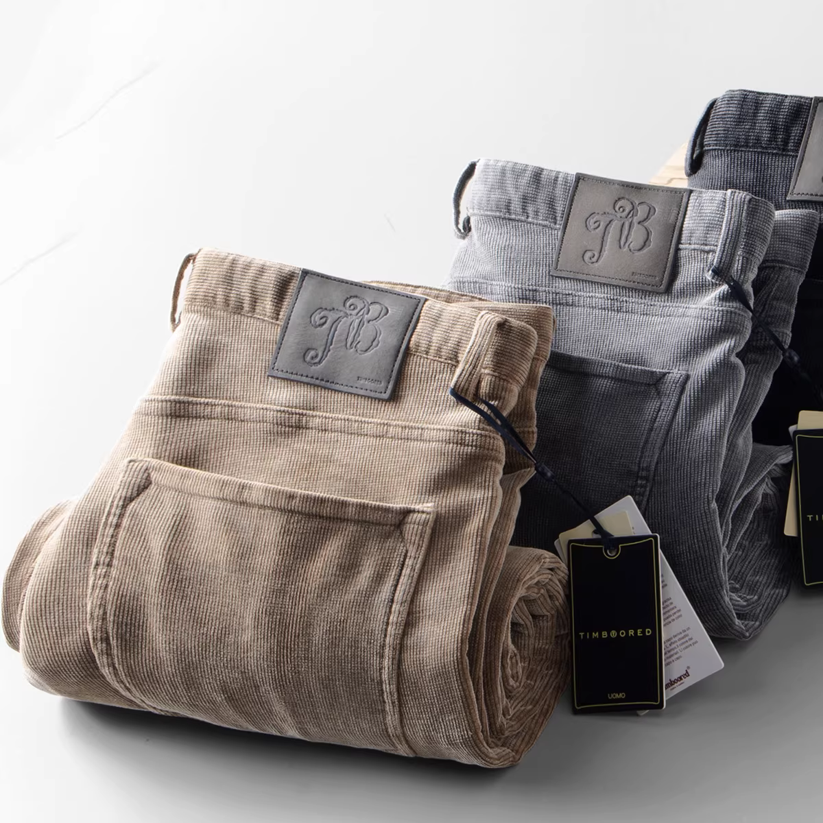 Quần vải nhung mùa thu đông mới dành cho nam, kiểu dáng thẳng ống rộng, năm túi, quần dài nhung hạt, chất liệu cotton, đa năng và dày dặn.