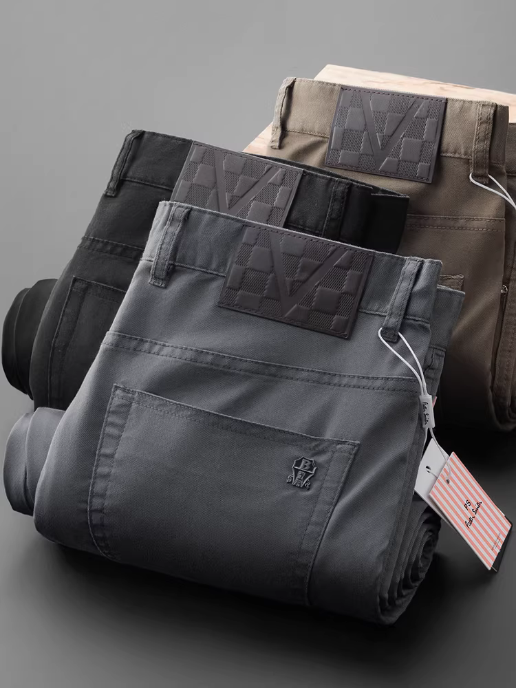 Quần âu nam chất liệu Lyocell Tencel siêu mỏng mùa hè, kiểu dáng thẳng, năm túi, thoáng mát và mát lạnh, chất liệu mềm mại.