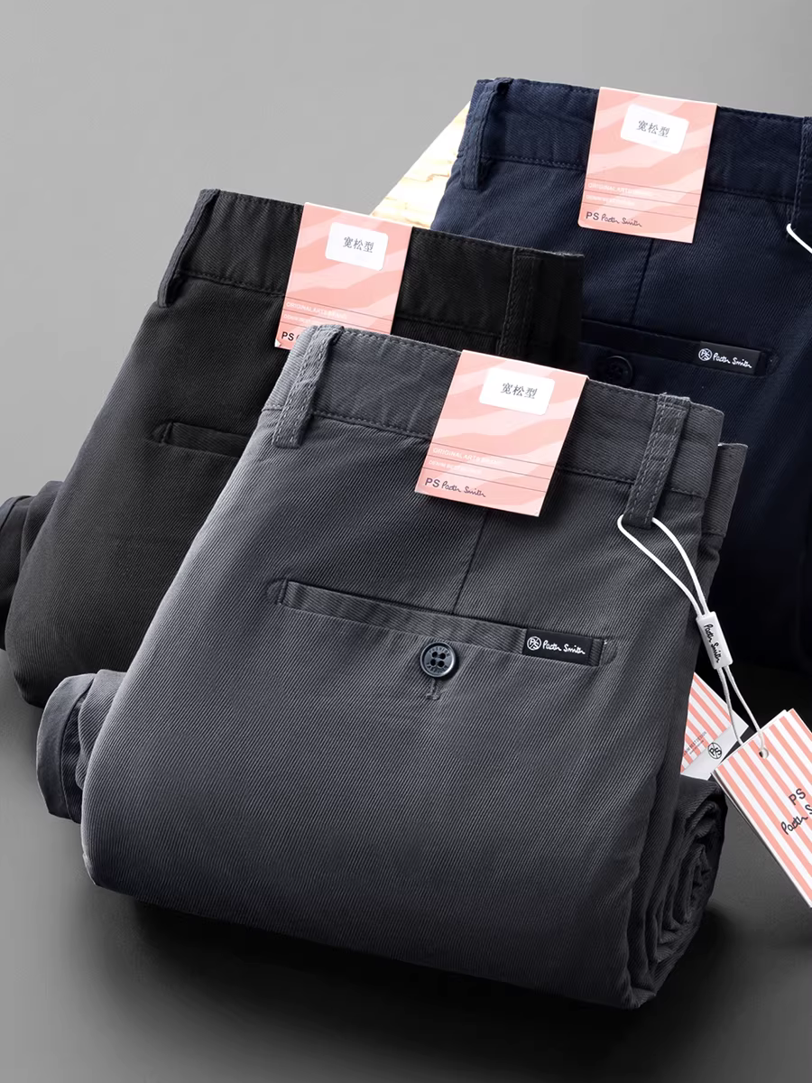 Quần dài nam chất liệu cotton modal mỏng nhẹ, dáng thẳng, rộng rãi, thoải mái, chất liệu vải tuýt, thoáng khí, đa năng, hơi co giãn, vừa vặn.