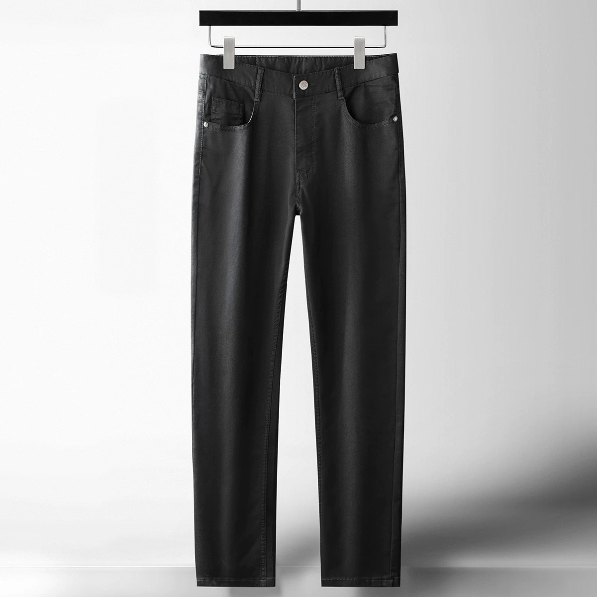 Mùa Xuân/Mùa Hè 2022 Quần Jean Mỏng Nam Công Sở Thẳng Đen Quần Dài Giặt Cotton Co Giãn Denim Thoải Mái Và Thoáng Khí