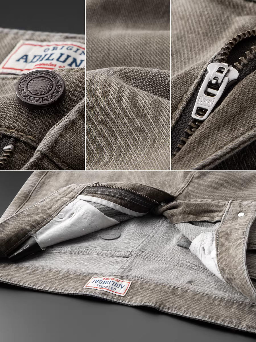 Quần Jean Nam Ống Thẳng Mùa Xuân/Hè 2024 Chất Cotton Co Giãn Màu Xanh Đậu Mỏng Thoáng Khí Thoải Mái Đa Năng