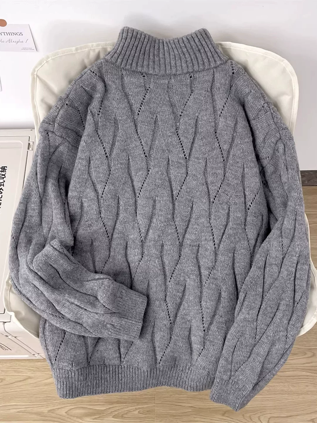 Áo len cardigan cổ đứng có khóa kéo dành cho nam, áo khoác len dày lót lông cừu mùa đông, áo len dệt kim kiểu Mỹ thời trang thương hiệu nổi tiếng.