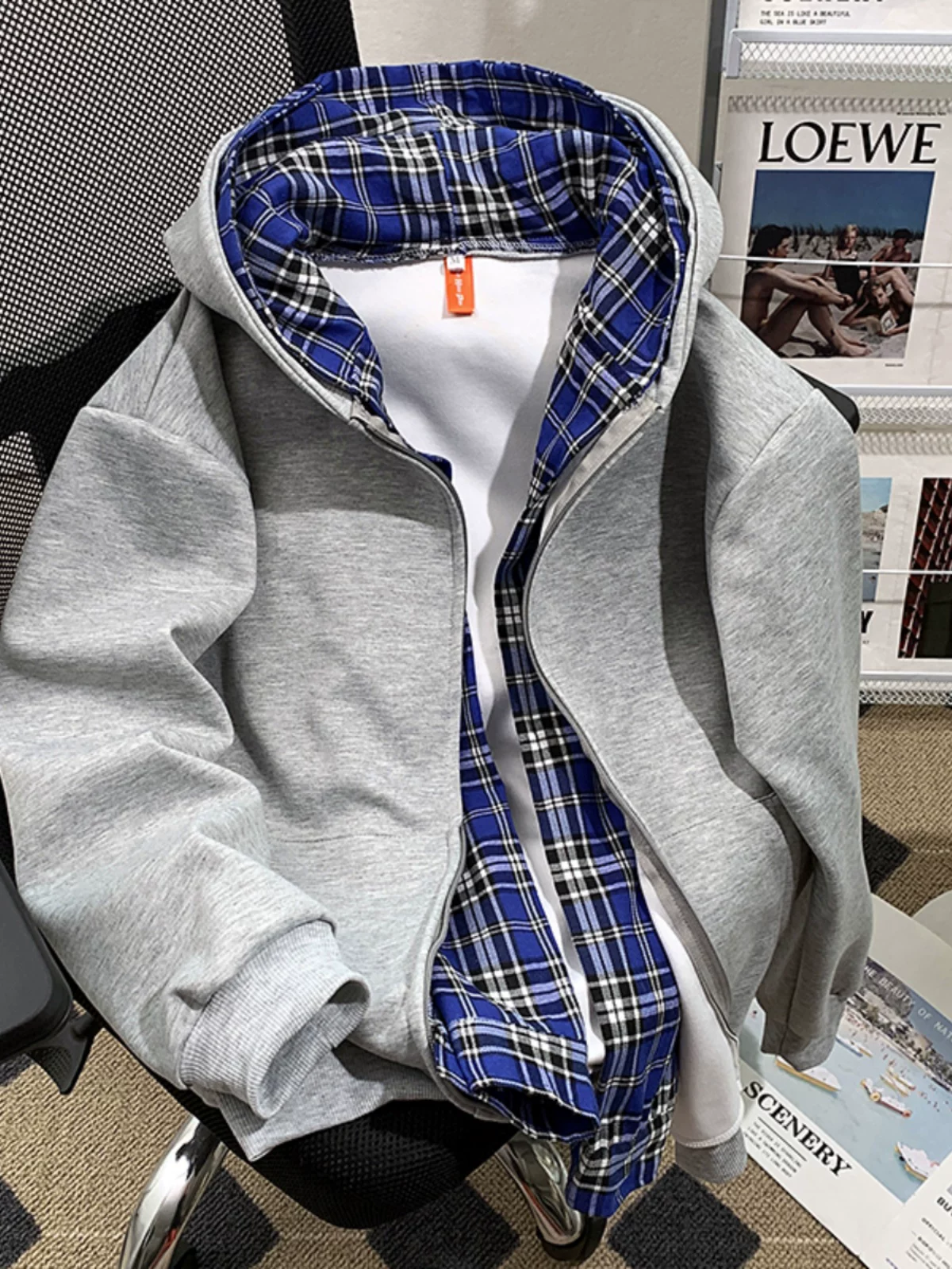 Áo len cardigan kẻ sọc giả hai mảnh dành cho nam, thiết kế hợp thời trang thu đông, áo khoác dáng rộng kiểu Mỹ.