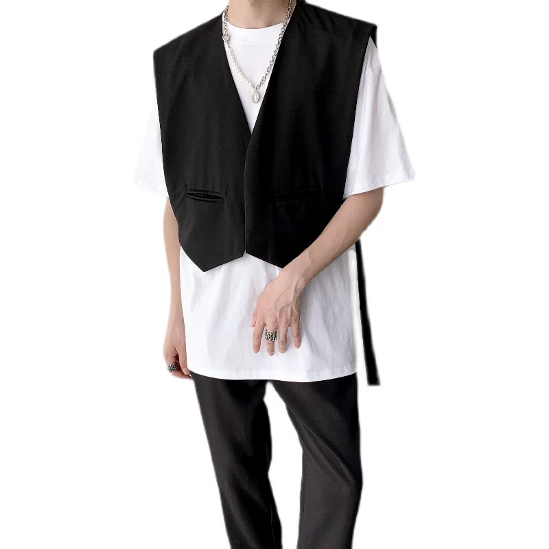 Áo vest nam mùa xuân thu phong cách Hàn Quốc áo khoác ngoài thông thường hợp thời trang áo khoác vest dáng rộng thoáng mát