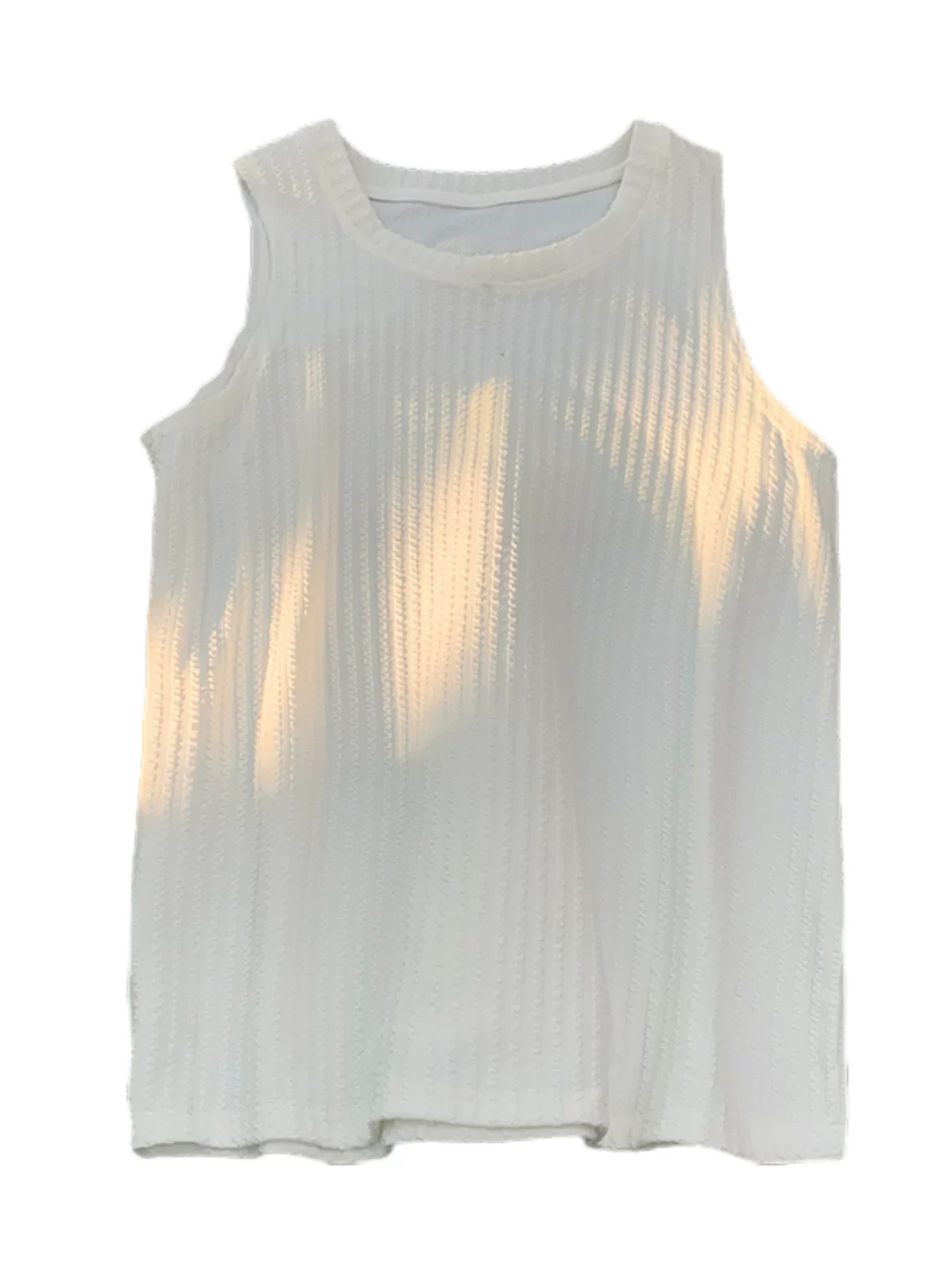 Áo vest lụa băng có họa tiết dành cho nam, áo lót không tay rộng rãi, áo thun thể thao kiểu Mỹ thời trang mùa hè bền chắc.