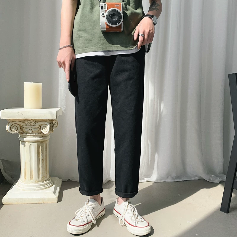 Quần nam hợp thời trang mùa hè 2022, dáng rộng, đa năng, quần thường ngày đơn giản, phong cách Hàn Quốc, quần ống đứng mỏng cho nam.