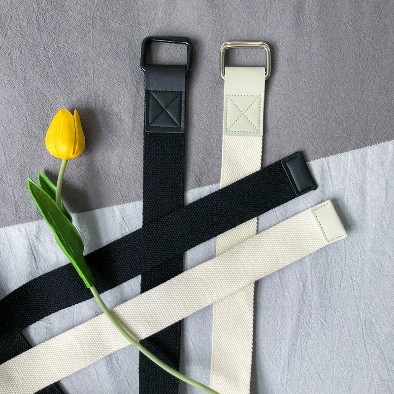 Thắt lưng vải canvas đa năng hợp thời trang dành cho giới trẻ, thắt lưng khóa đôi dành cho nam, thắt lưng kéo dài thời trang dành cho học sinh, thắt lưng nữ.
