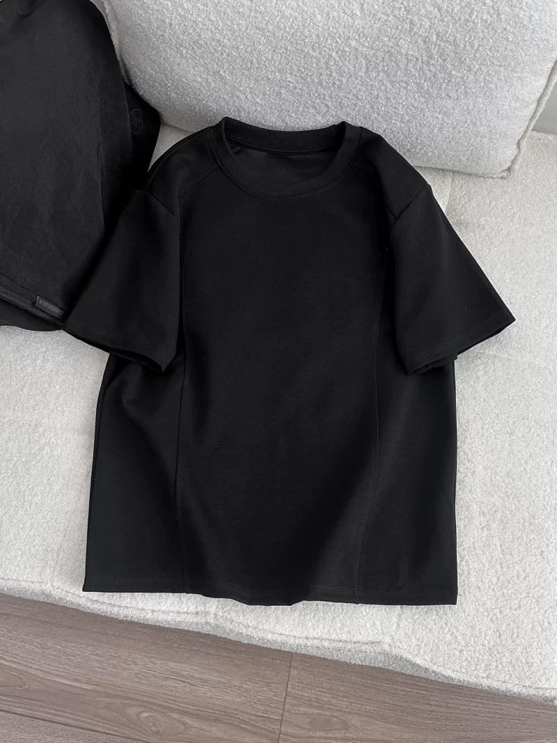 Áo thun nam tay ngắn tối giản, chất liệu dày dặn, kiểu dáng rộng rãi, hợp thời trang mùa hè, phong cách Mỹ, thiết kế phá cách cao cấp.