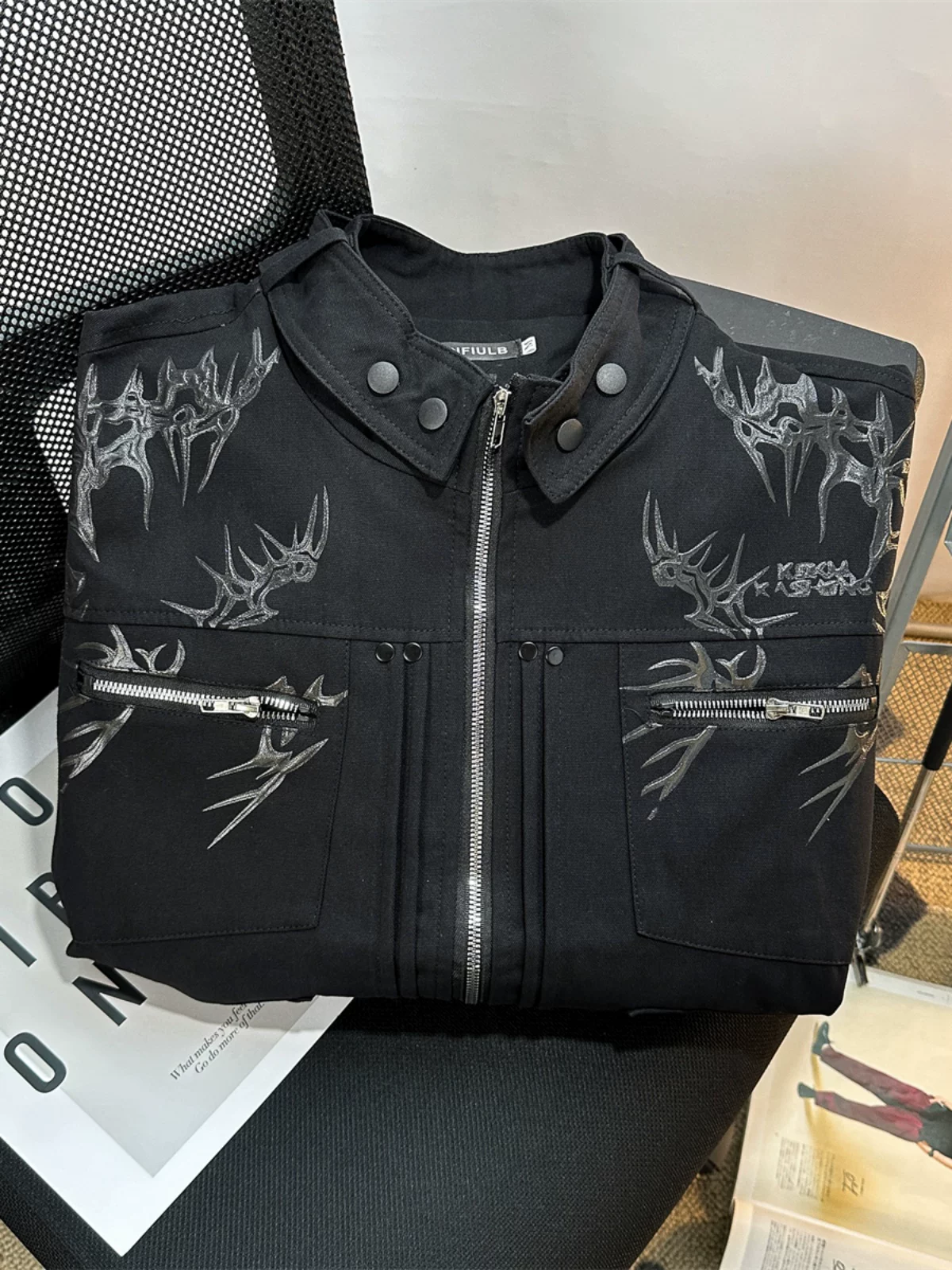 Áo khoác bomber thêu kiểu Mỹ dành cho nam, áo khoác ngoài thương hiệu thời trang xuân thu, kiểu dáng rộng rãi, cổ đứng, phong cách công sở.