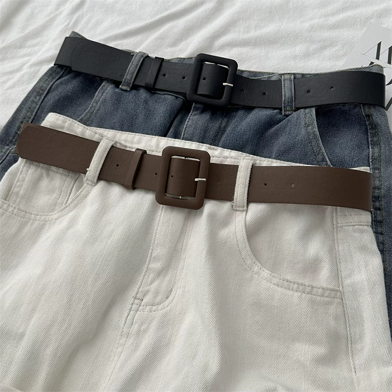 Thắt lưng phong cách Hàn Quốc đơn giản, giản dị dành cho nam và nữ, thắt lưng da có khóa cài retro nghệ thuật, thắt lưng thời trang đa năng dành cho sinh viên.