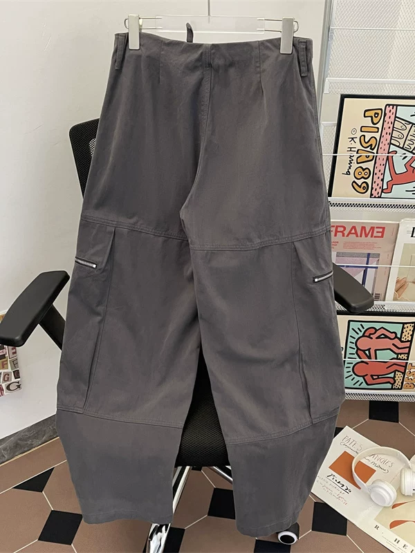 Quần cargo lính dù nhiều túi kiểu Mỹ dành cho nam, quần ống rộng dáng suông thời thượng, quần chuối ống rộng cá tính.
