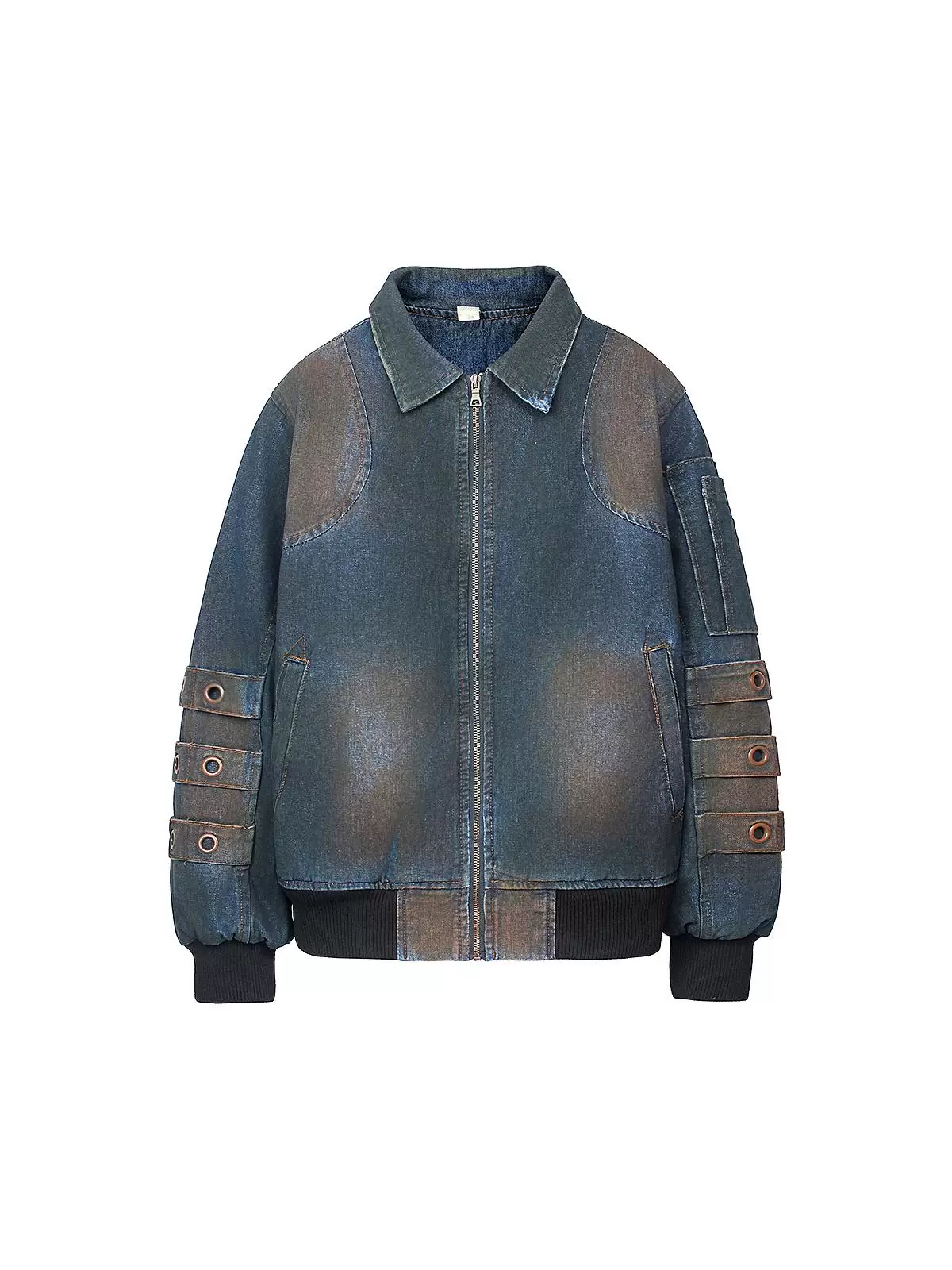 Áo khoác cotton denim nhuộm màu cho nam, kiểu dáng ngắn, áo khoác bảo hộ lao động có đệm dày, quần áo cotton thiết kế theo phong cách Mỹ rộng rãi, hợp thời trang mùa đông.