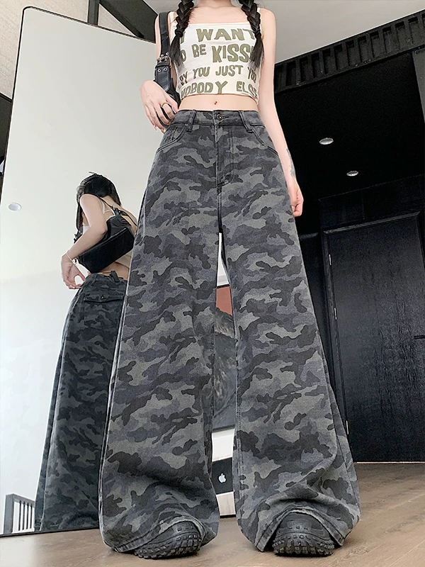 Quần jeans ống rộng kiểu Mỹ dành cho nam và nữ, quần công sở dáng rộng mới mùa hè 2025, quần dài ống thẳng mỏng.