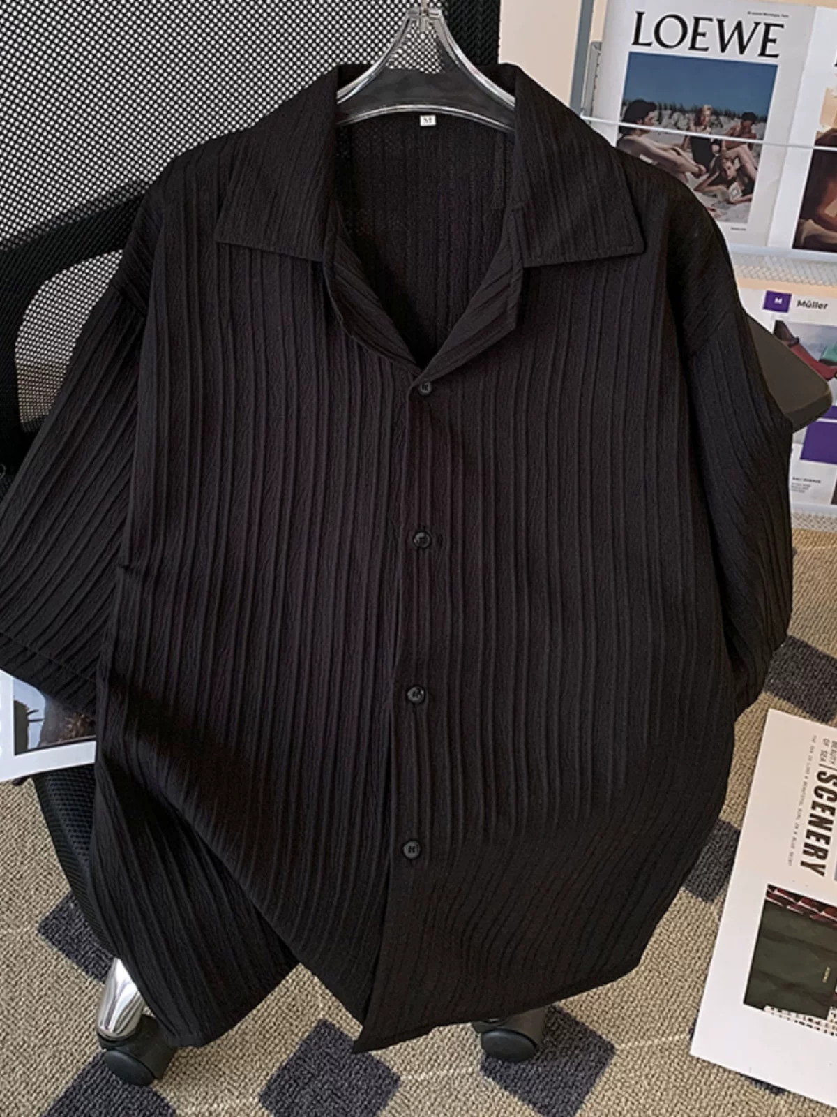 Áo sơ mi lụa kiểu Cuba dành cho nam, phong cách thời thượng và trưởng thành, áo ngắn tay, dáng rộng, chất liệu cao cấp, áo thời trang mùa hè.