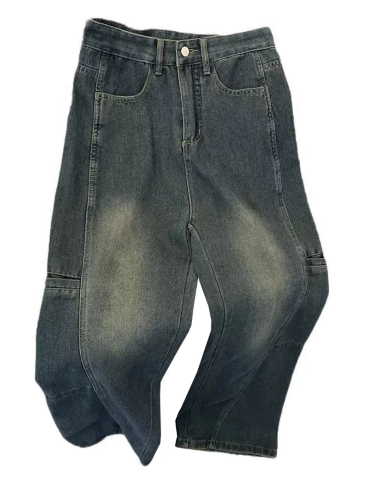 Quần jean công sở phong cách vintage dành cho nam, quần cleanfit kiểu Mỹ hợp thời trang, quần dài ống rộng thoải mái cho mùa thu đông.