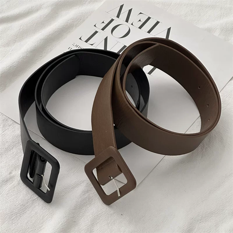 Thắt lưng phong cách Hàn Quốc đơn giản, giản dị dành cho nam và nữ, thắt lưng da có khóa cài retro nghệ thuật, thắt lưng thời trang đa năng dành cho sinh viên.