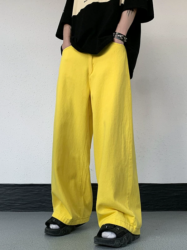 Quần jean nam mùa hè 2025 dáng rộng, chất liệu mỏng, kiểu Mỹ thời thượng, phong cách dopamine, quần ống đứng dành cho cặp đôi