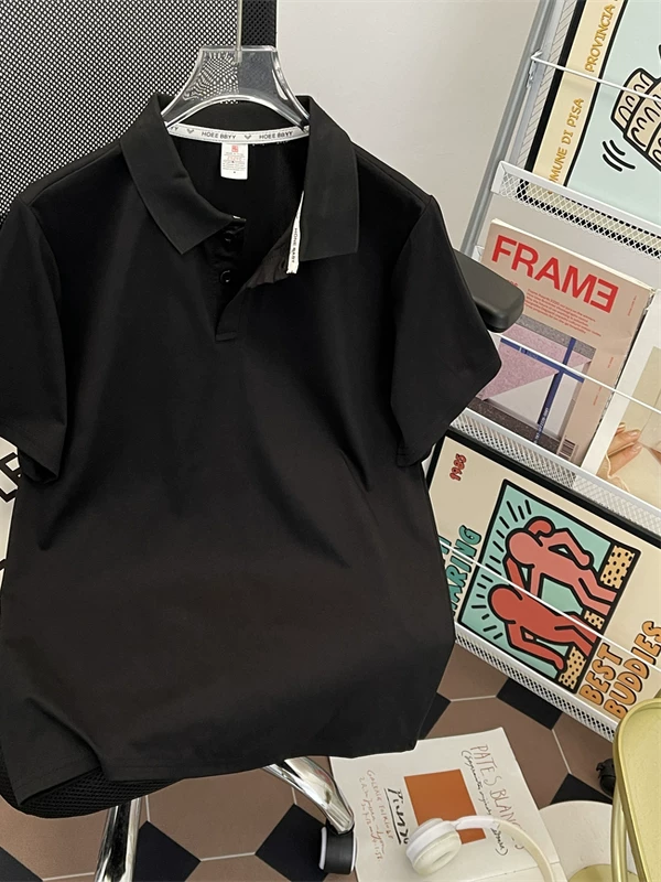 Áo thun ngắn tay cổ polo mùa hè dành cho nam, phong cách Nhật Bản, áo thun nửa tay màu trơn đơn giản, bền chắc, thương hiệu thời thượng, áo kiểu dáng rộng rãi thoải mái.