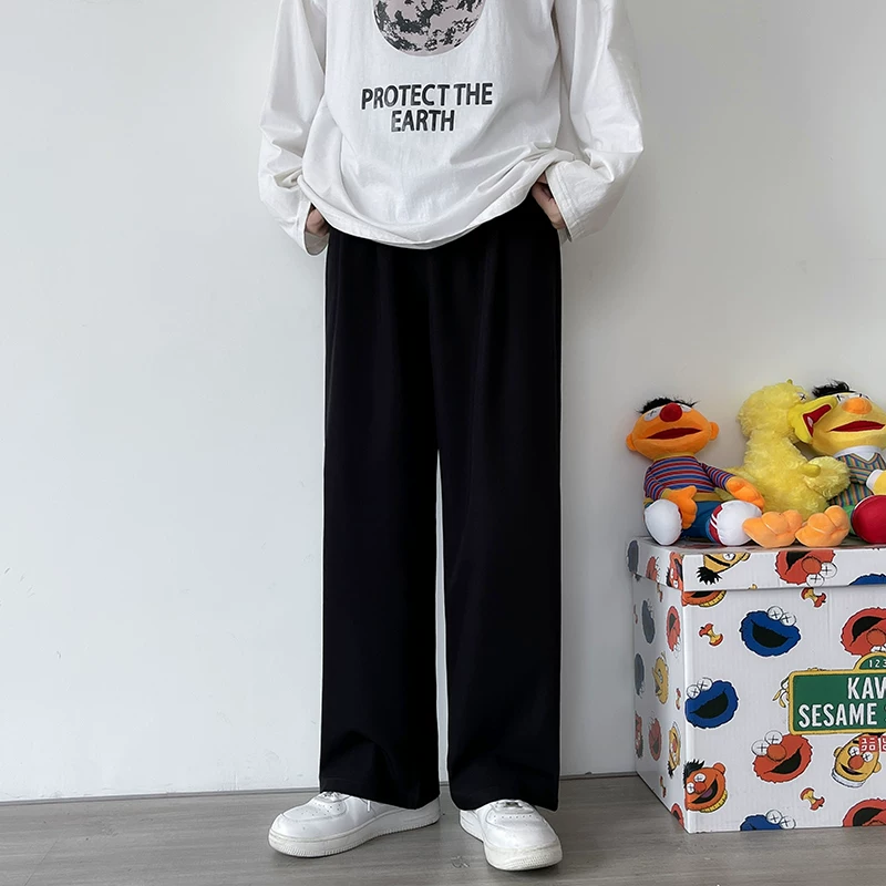 Quần tây nam dáng suông cho mùa thu đông, quần dài ống đứng phong cách Hàn Quốc, quần ống đứng thời thượng, phong cách retro, cá tính, ôm dáng.