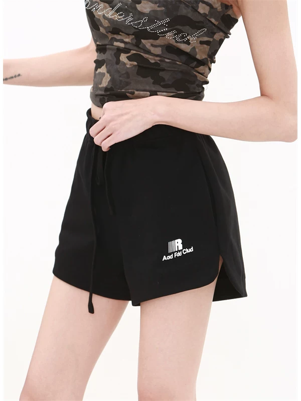 Quần short thể thao in chữ cho nam và nữ, quần ống rộng dáng suông hợp thời trang mùa hè, quần short thể thao chạy bộ phong cách đường phố cao cấp của Mỹ.
